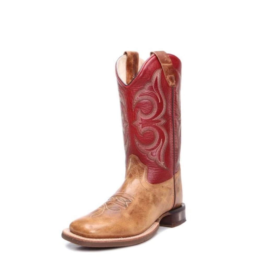 Old West Brown and Red Western Cowboy Boots